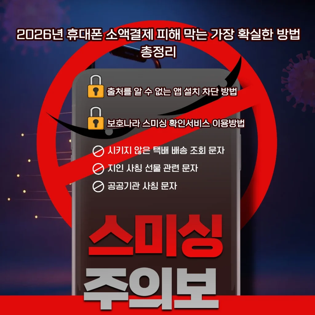 2026년 휴대폰 소액결제 피해 막는 가장 확실한 방법 총정리