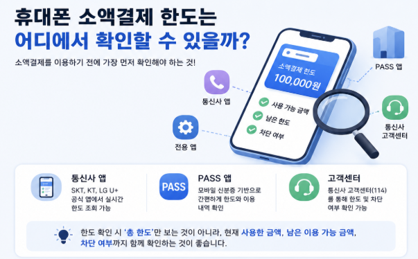 휴대폰 소액결제 한도 확인 방법